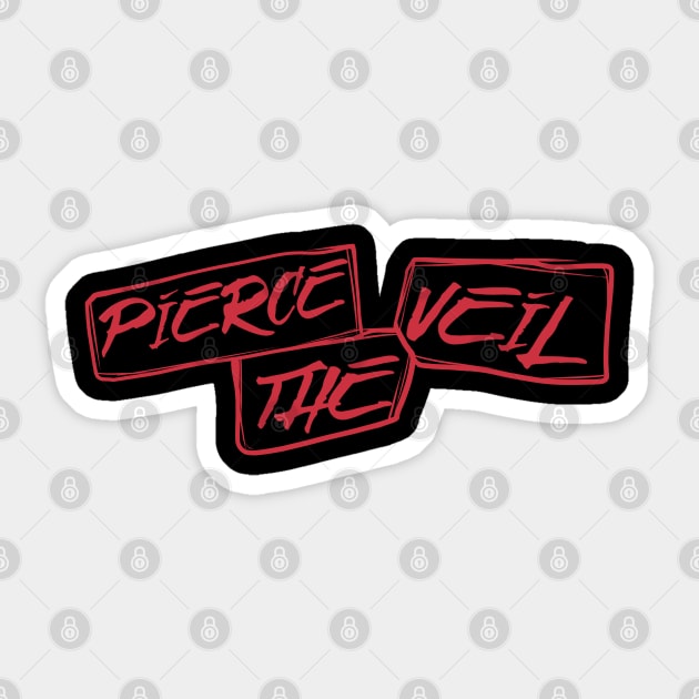 Pierce The Veil1 Red Typograph Sticker by OnimakoArt